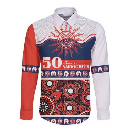 Roosters NAIDOC Week Personalised Long Sleeve Button Shirt Aboriginal Torres Strait Islanders Vibe