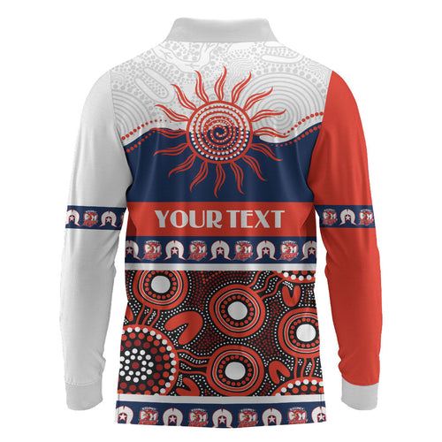 Roosters NAIDOC Week Personalised Long Sleeve Polo Shirt Aboriginal Torres Strait Islanders Vibe