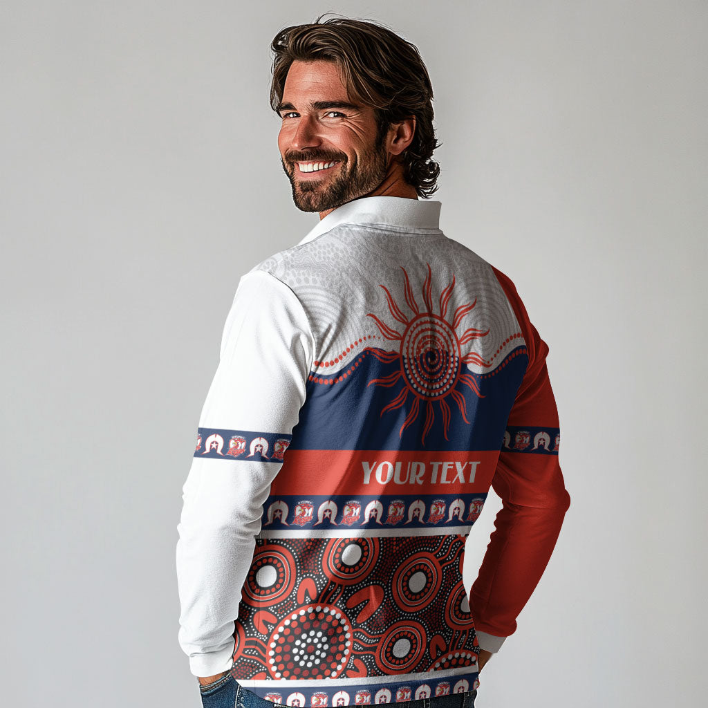 Roosters NAIDOC Week Personalised Long Sleeve Polo Shirt Aboriginal Torres Strait Islanders Vibe