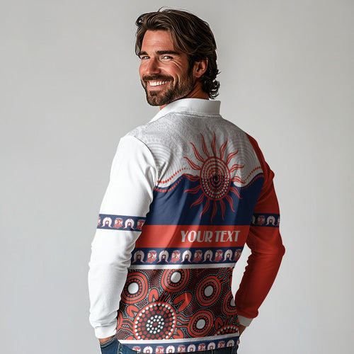 Roosters NAIDOC Week Personalised Long Sleeve Polo Shirt Aboriginal Torres Strait Islanders Vibe