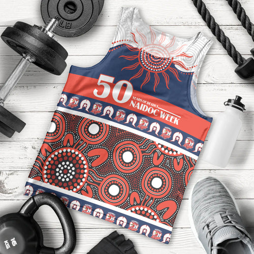 Roosters NAIDOC Week Personalised Men Tank Top Aboriginal Torres Strait Islanders Vibe