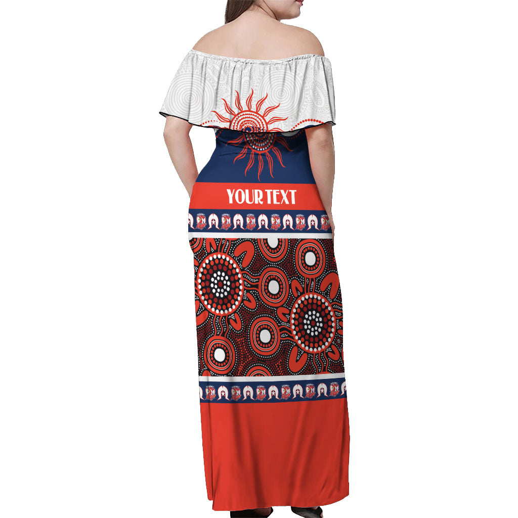 Roosters NAIDOC Week Personalised Off Shoulder Maxi Dress Aboriginal Torres Strait Islanders Vibe
