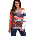 Roosters NAIDOC Week Personalised Off Shoulder Sweater Aboriginal Torres Strait Islanders Vibe