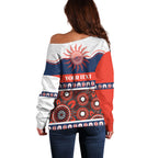 Roosters NAIDOC Week Personalised Off Shoulder Sweater Aboriginal Torres Strait Islanders Vibe
