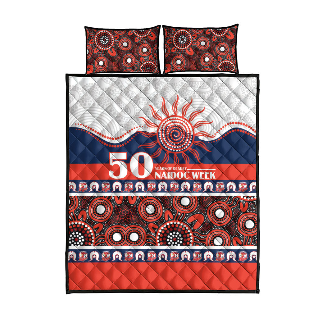 Roosters NAIDOC Week Quilt Bed Set Aboriginal Torres Strait Islanders Vibe
