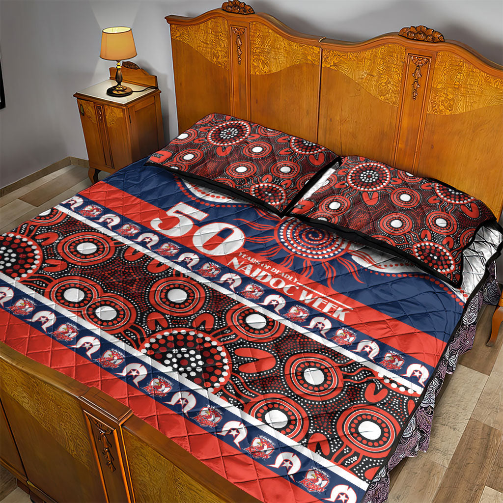 Roosters NAIDOC Week Quilt Bed Set Aboriginal Torres Strait Islanders Vibe