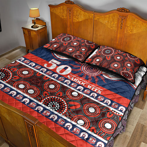 Roosters NAIDOC Week Quilt Bed Set Aboriginal Torres Strait Islanders Vibe