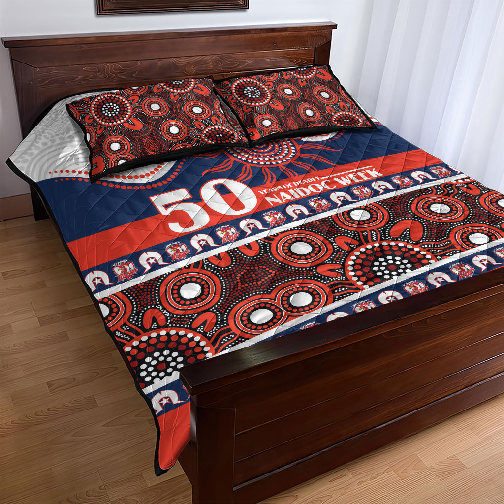 Roosters NAIDOC Week Quilt Bed Set Aboriginal Torres Strait Islanders Vibe