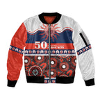 Roosters NAIDOC Week Personalised Sleeve Zip Bomber Jacket Aboriginal Torres Strait Islanders Vibe