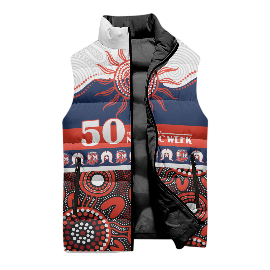 Roosters NAIDOC Week Personalised Sleeveless Puffer Jacket Aboriginal Torres Strait Islanders Vibe