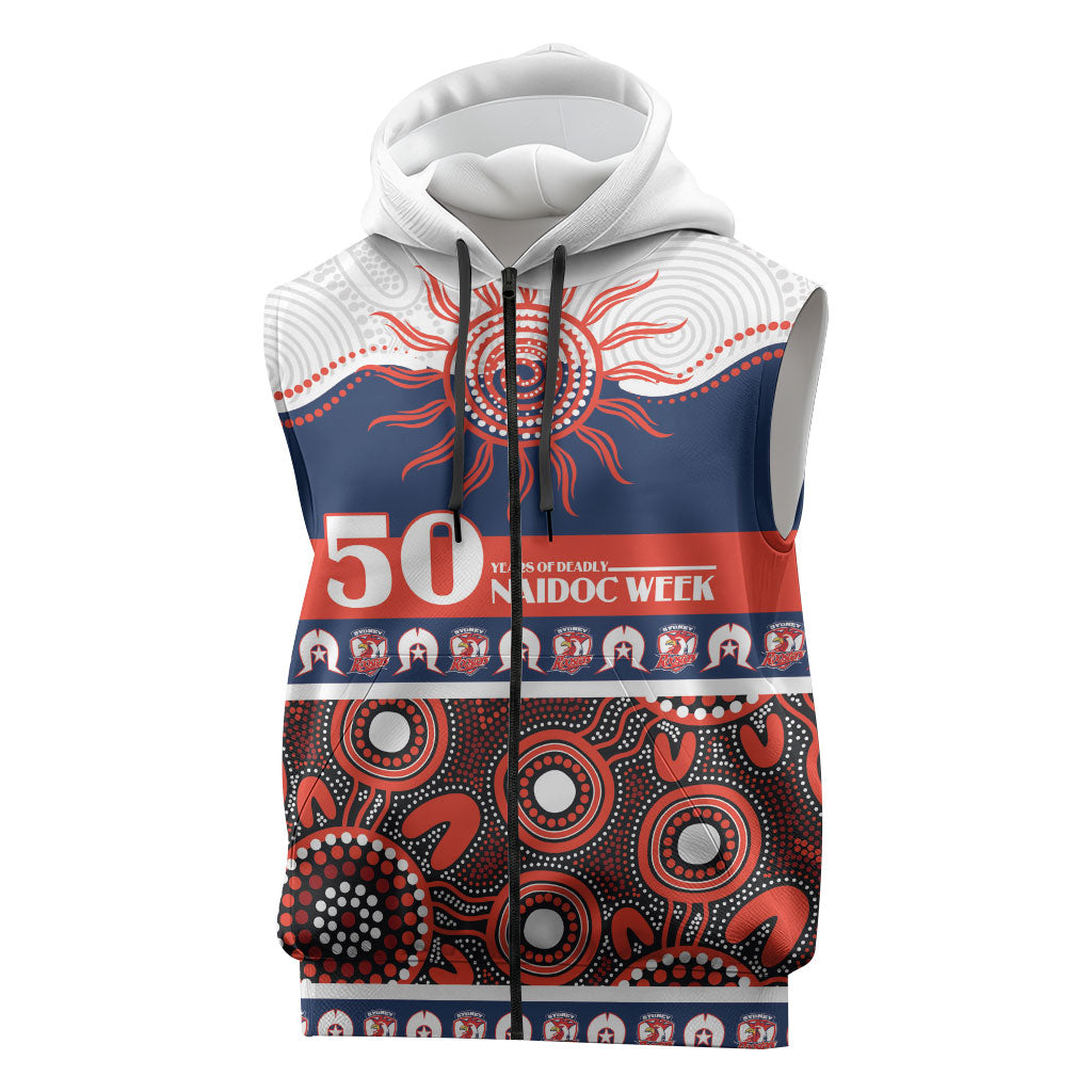 Roosters NAIDOC Week Personalised Sleeveless Zip Hoodie Aboriginal Torres Strait Islanders Vibe