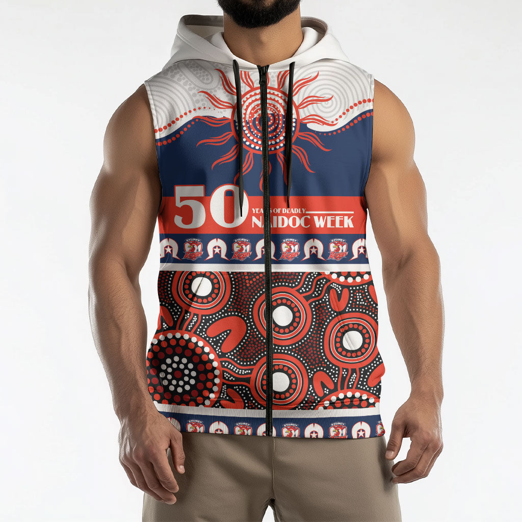 Roosters NAIDOC Week Personalised Sleeveless Zip Hoodie Aboriginal Torres Strait Islanders Vibe