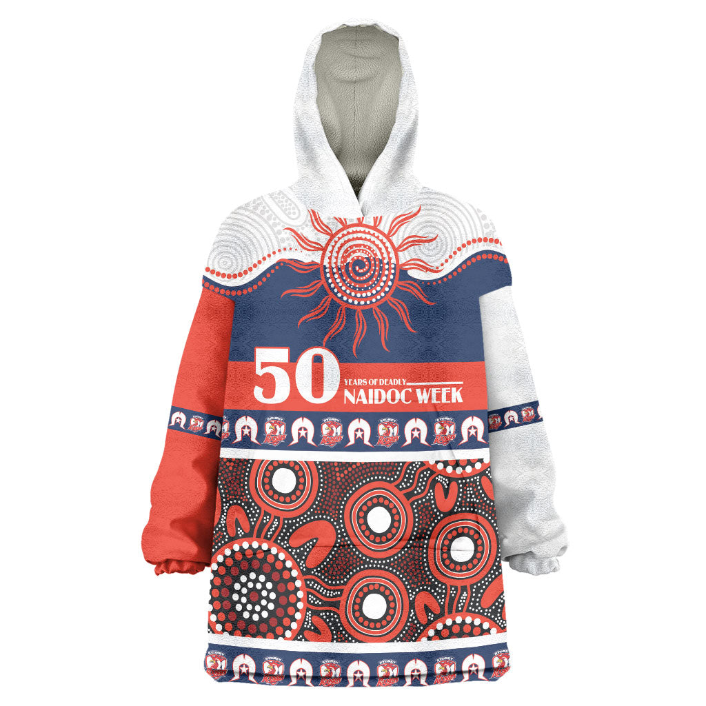 Roosters NAIDOC Week Personalised Wearable Blanket Hoodie Aboriginal Torres Strait Islanders Vibe