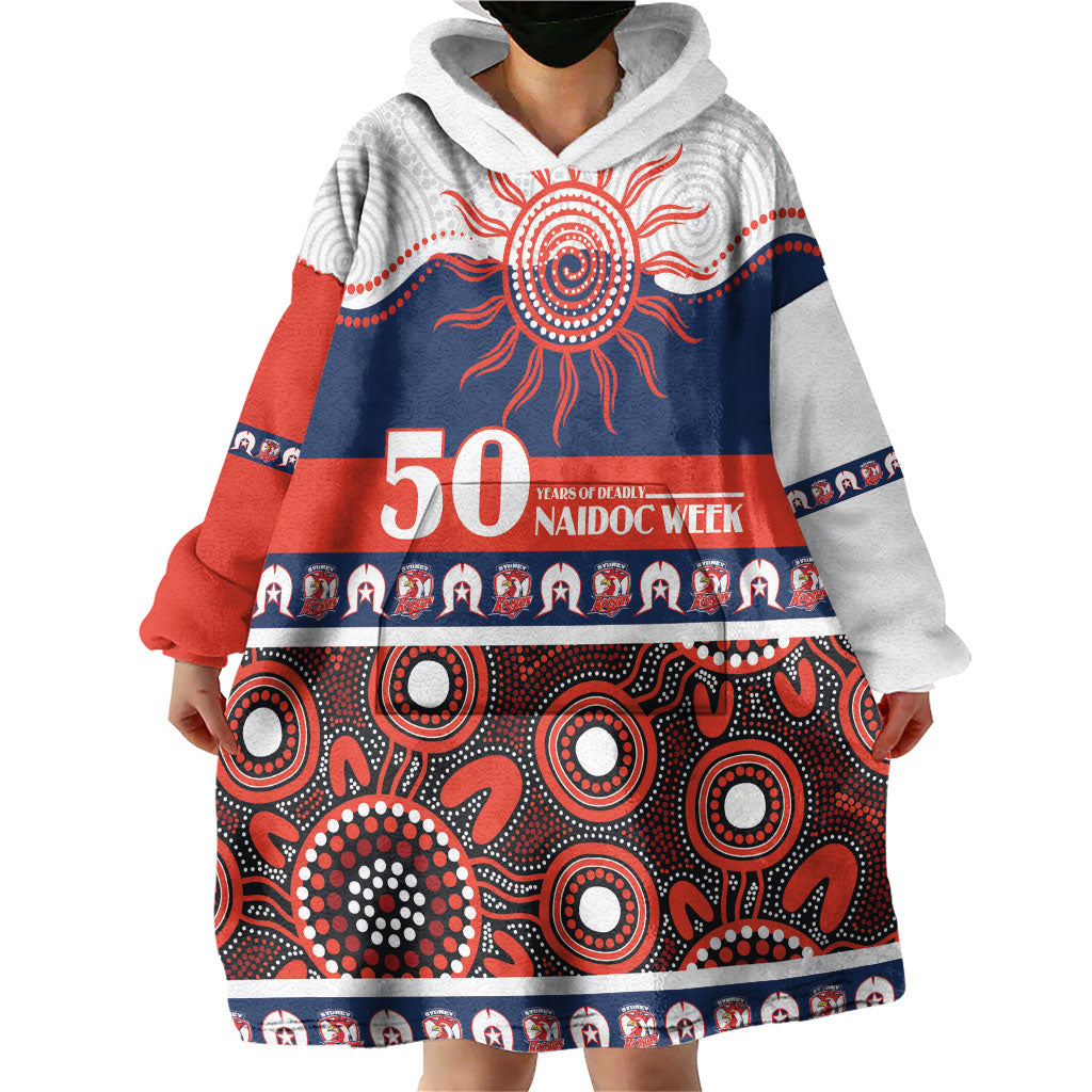 Roosters NAIDOC Week Personalised Wearable Blanket Hoodie Aboriginal Torres Strait Islanders Vibe