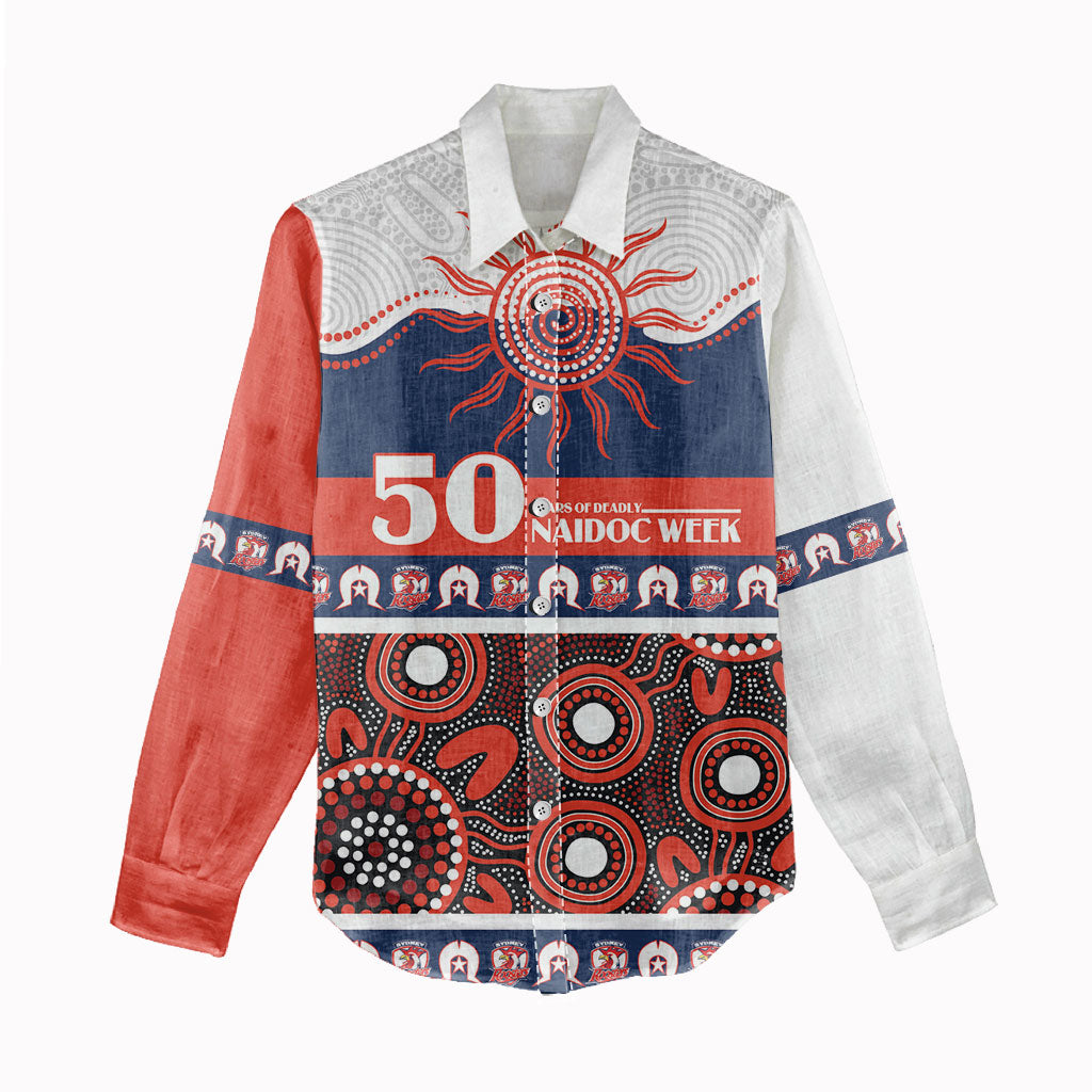 Roosters NAIDOC Week Personalised Women Casual Shirt Aboriginal Torres Strait Islanders Vibe