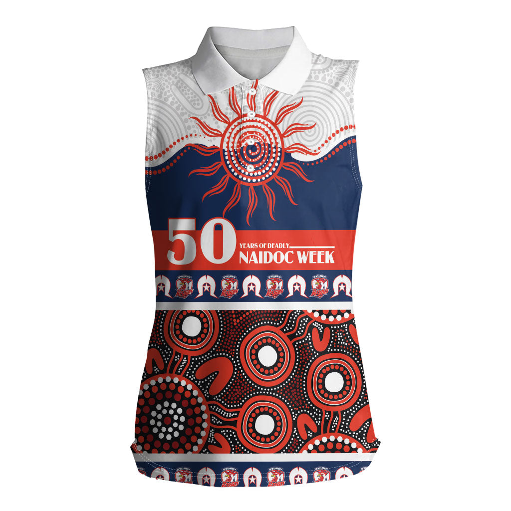 Roosters NAIDOC Week Personalised Women Sleeveless Polo Shirt Aboriginal Torres Strait Islanders Vibe