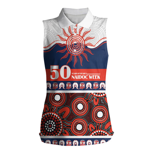 Roosters NAIDOC Week Personalised Women Sleeveless Polo Shirt Aboriginal Torres Strait Islanders Vibe