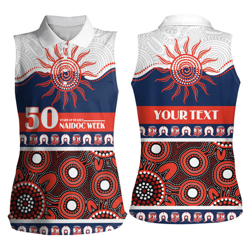 Roosters NAIDOC Week Personalised Women Sleeveless Polo Shirt Aboriginal Torres Strait Islanders Vibe
