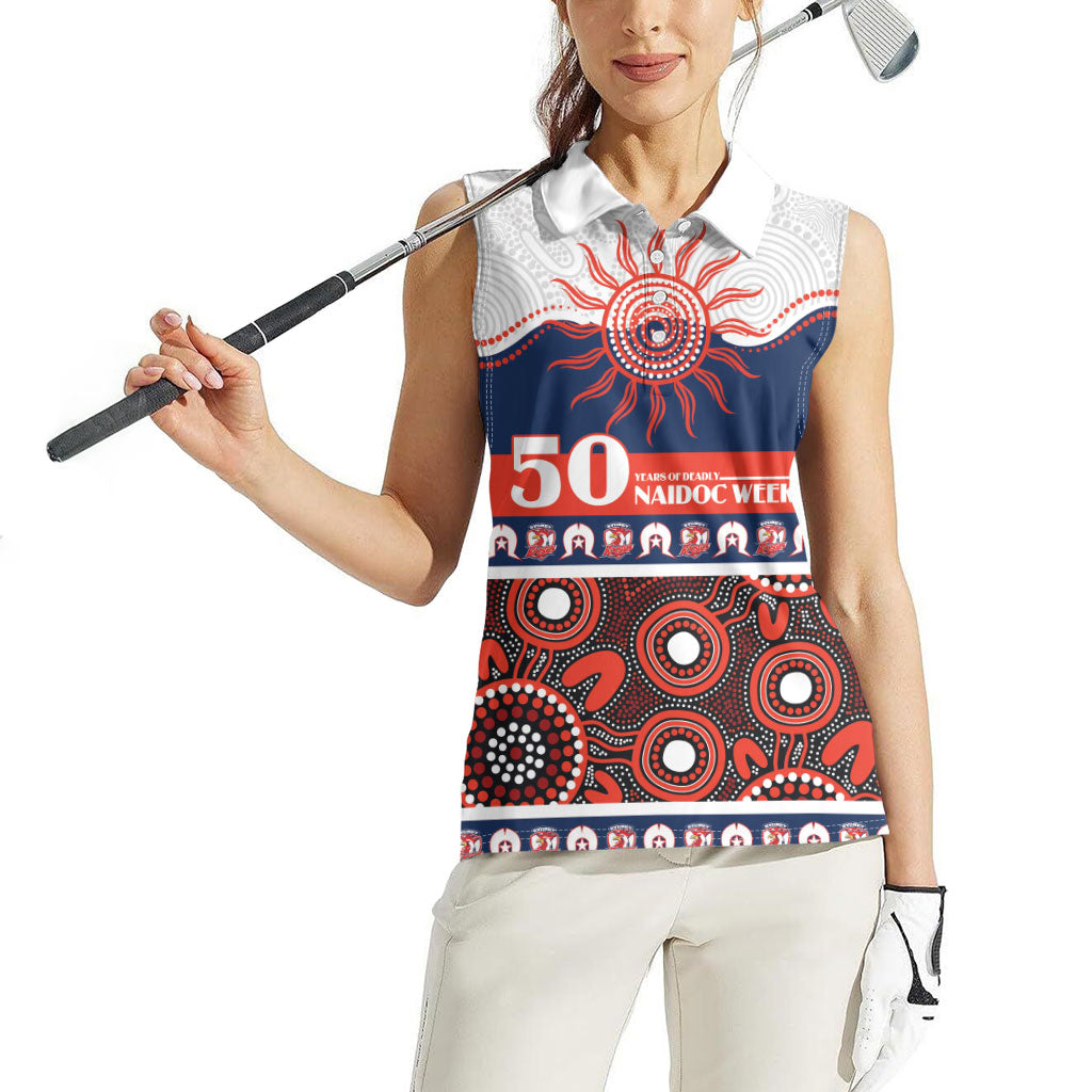 Roosters NAIDOC Week Personalised Women Sleeveless Polo Shirt Aboriginal Torres Strait Islanders Vibe