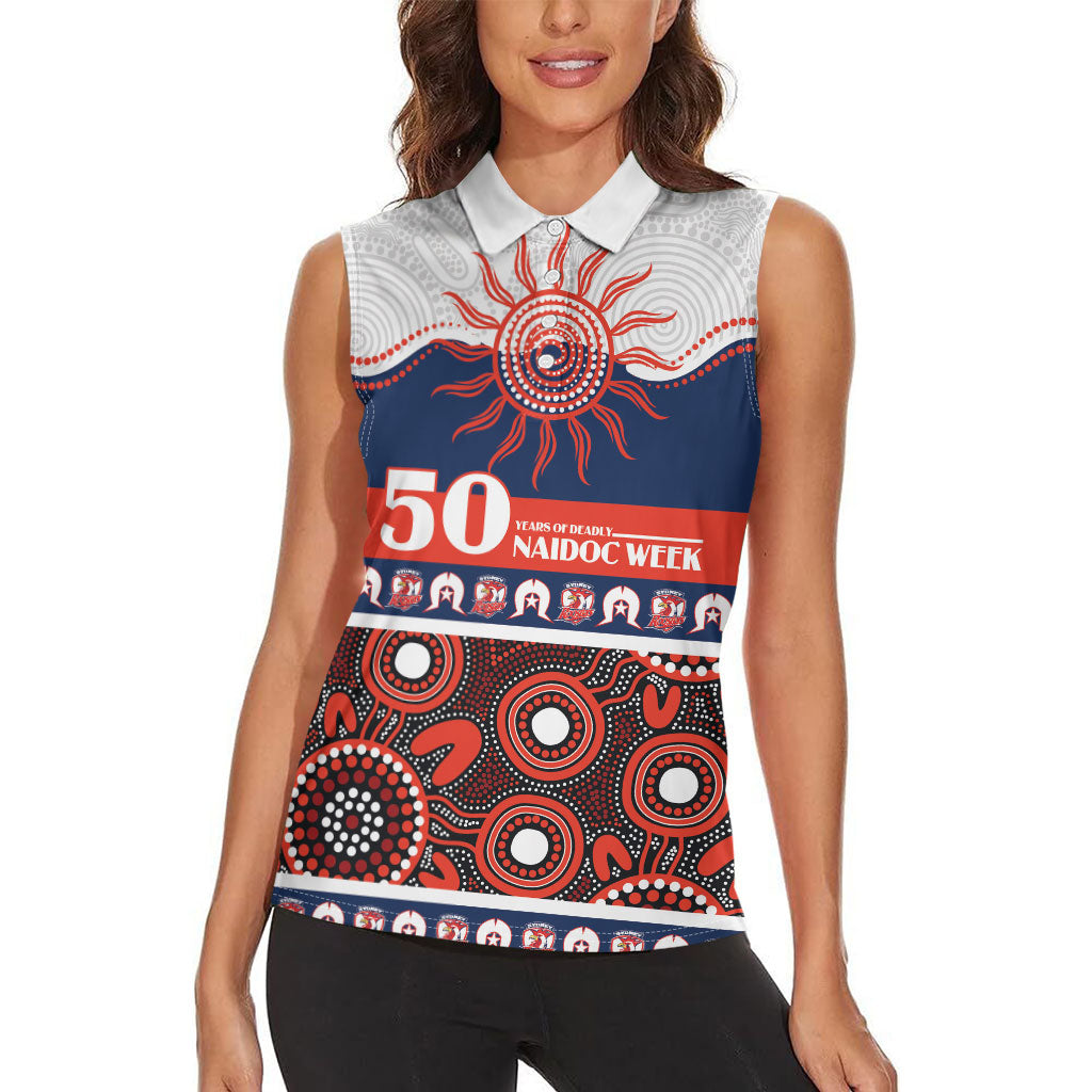 Roosters NAIDOC Week Personalised Women Sleeveless Polo Shirt Aboriginal Torres Strait Islanders Vibe