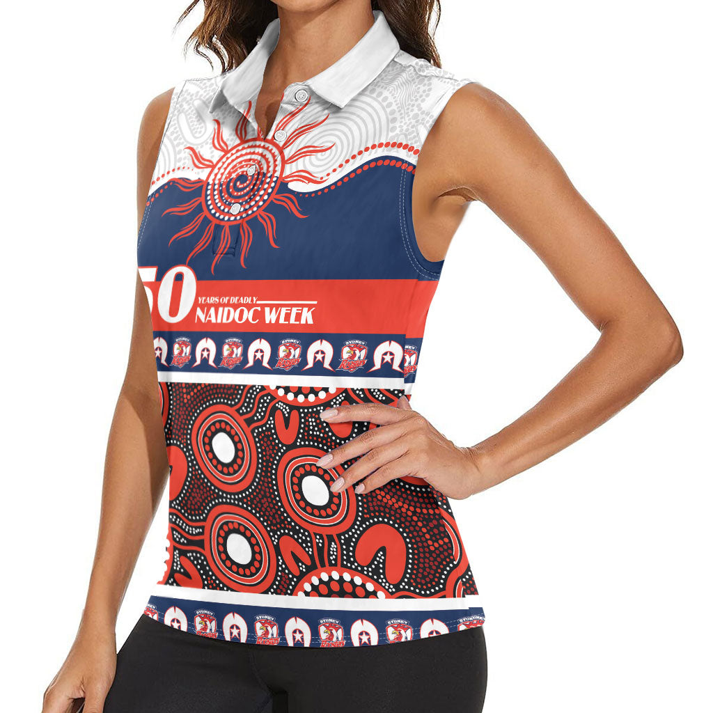 Roosters NAIDOC Week Personalised Women Sleeveless Polo Shirt Aboriginal Torres Strait Islanders Vibe
