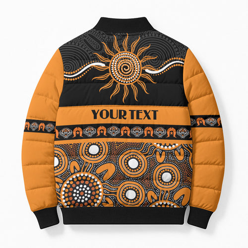 Tigers NAIDOC Week Personalised Bomber Puffer Jacket Aboriginal Torres Strait Islanders Vibe