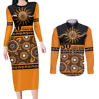 Tigers NAIDOC Week Personalised Couples Matching Long Sleeve Bodycon Dress and Long Sleeve Button Shirt Aboriginal Torres Strait Islanders Vibe
