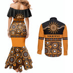 Tigers NAIDOC Week Personalised Couples Matching Mermaid Dress and Long Sleeve Button Shirt Aboriginal Torres Strait Islanders Vibe