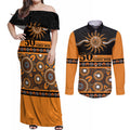 Tigers NAIDOC Week Personalised Couples Matching Off Shoulder Maxi Dress and Long Sleeve Button Shirt Aboriginal Torres Strait Islanders Vibe