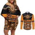 Tigers NAIDOC Week Personalised Couples Matching Off Shoulder Short Dress and Long Sleeve Button Shirt Aboriginal Torres Strait Islanders Vibe