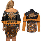 Tigers NAIDOC Week Personalised Couples Matching Off Shoulder Short Dress and Long Sleeve Button Shirt Aboriginal Torres Strait Islanders Vibe