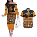 Tigers NAIDOC Week Personalised Couples Matching Off The Shoulder Long Sleeve Dress and Hawaiian Shirt Aboriginal Torres Strait Islanders Vibe