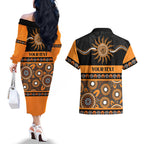 Tigers NAIDOC Week Personalised Couples Matching Off The Shoulder Long Sleeve Dress and Hawaiian Shirt Aboriginal Torres Strait Islanders Vibe