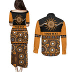 Tigers NAIDOC Week Personalised Couples Matching Puletasi and Long Sleeve Button Shirt Aboriginal Torres Strait Islanders Vibe