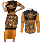 Tigers NAIDOC Week Personalised Couples Matching Short Sleeve Bodycon Dress and Long Sleeve Button Shirt Aboriginal Torres Strait Islanders Vibe