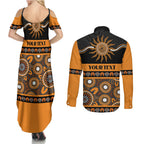 Tigers NAIDOC Week Personalised Couples Matching Summer Maxi Dress and Long Sleeve Button Shirt Aboriginal Torres Strait Islanders Vibe