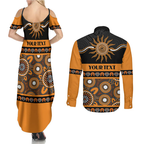 Tigers NAIDOC Week Personalised Couples Matching Summer Maxi Dress and Long Sleeve Button Shirt Aboriginal Torres Strait Islanders Vibe