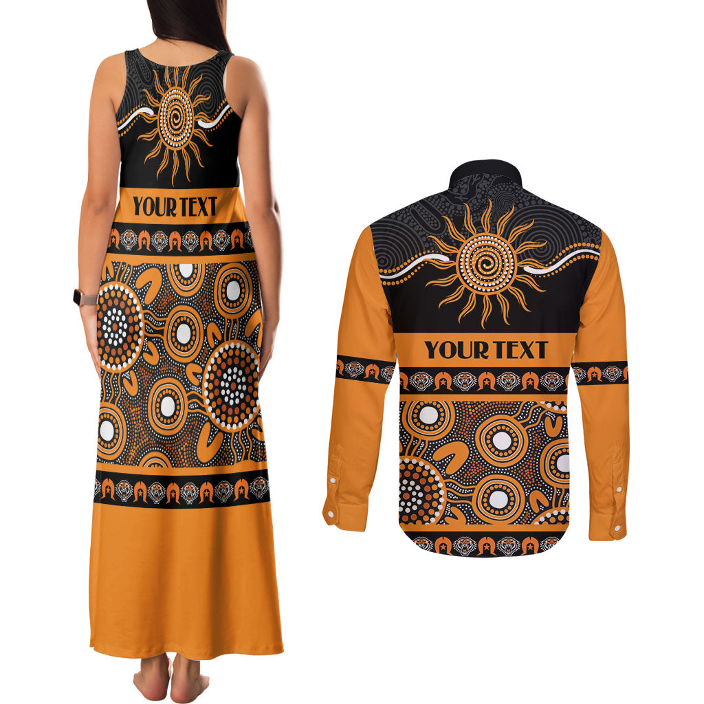 Tigers NAIDOC Week Personalised Couples Matching Tank Maxi Dress and Long Sleeve Button Shirt Aboriginal Torres Strait Islanders Vibe