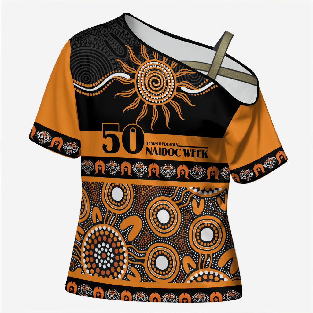 Tigers NAIDOC Week Personalised Cross Shoulder Shirt Aboriginal Torres Strait Islanders Vibe