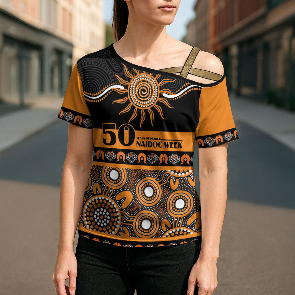Tigers NAIDOC Week Personalised Cross Shoulder Shirt Aboriginal Torres Strait Islanders Vibe