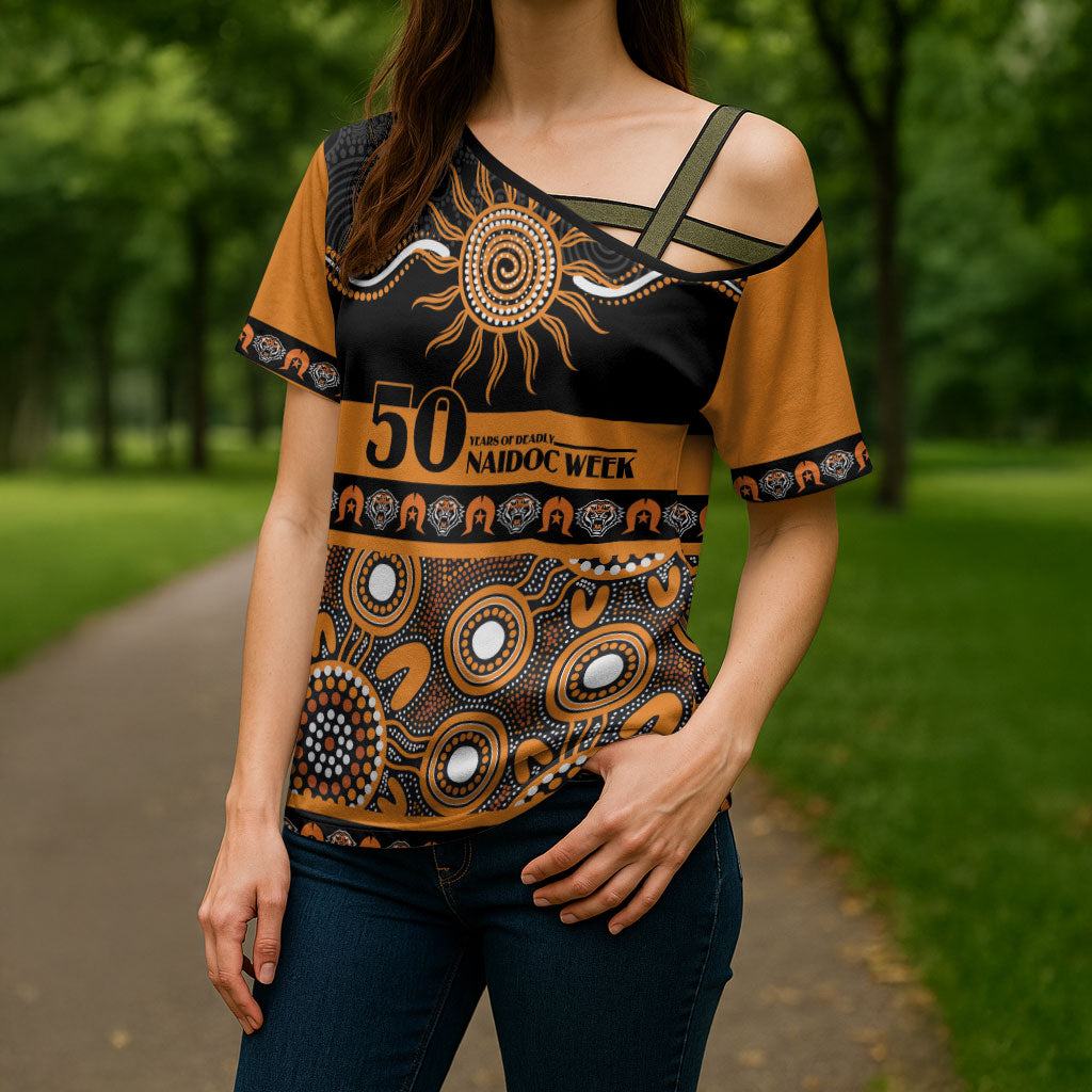 Tigers NAIDOC Week Personalised Cross Shoulder Shirt Aboriginal Torres Strait Islanders Vibe