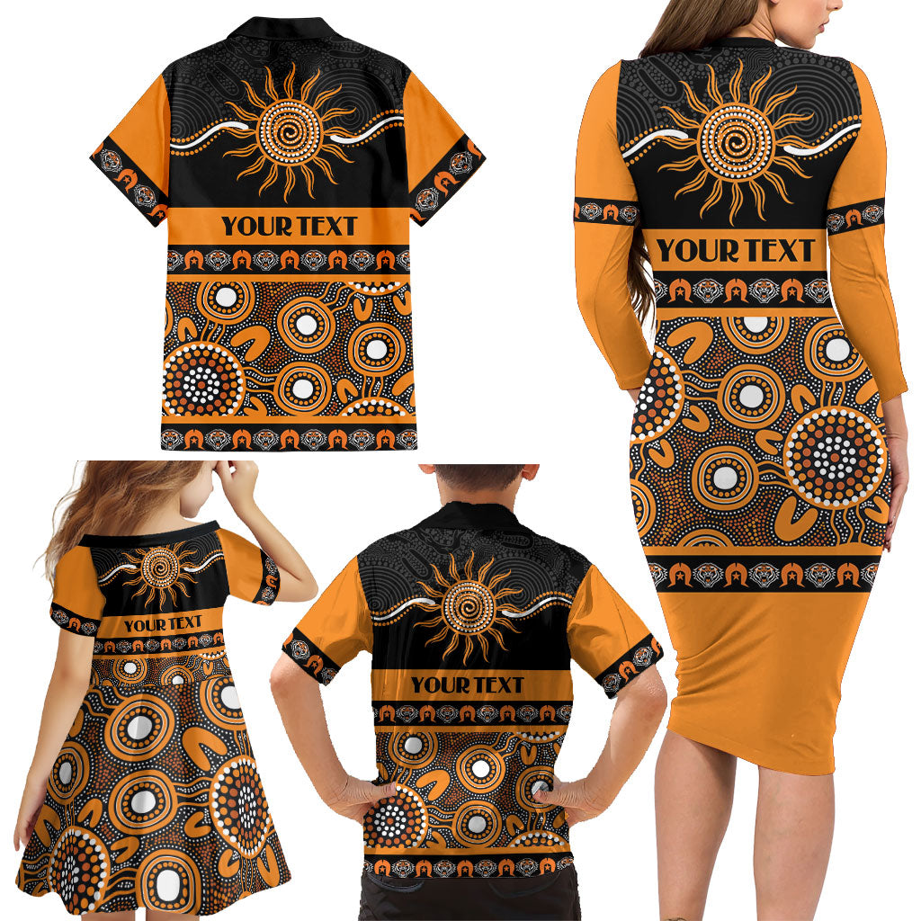 Tigers NAIDOC Week Personalised Family Matching Long Sleeve Bodycon Dress and Hawaiian Shirt Aboriginal Torres Strait Islanders Vibe