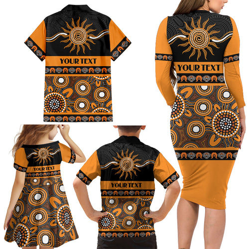 Tigers NAIDOC Week Personalised Family Matching Long Sleeve Bodycon Dress and Hawaiian Shirt Aboriginal Torres Strait Islanders Vibe