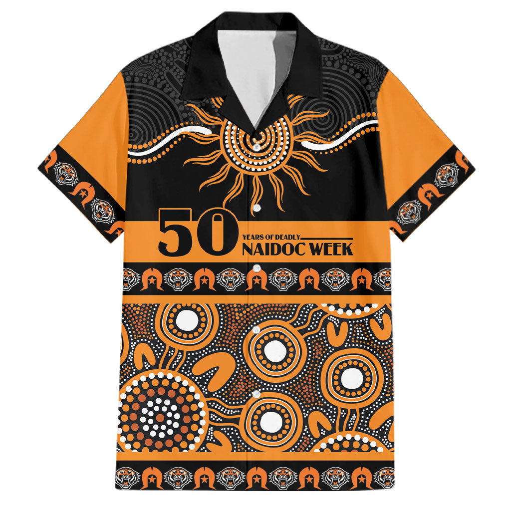 Tigers NAIDOC Week Personalised Family Matching Long Sleeve Bodycon Dress and Hawaiian Shirt Aboriginal Torres Strait Islanders Vibe
