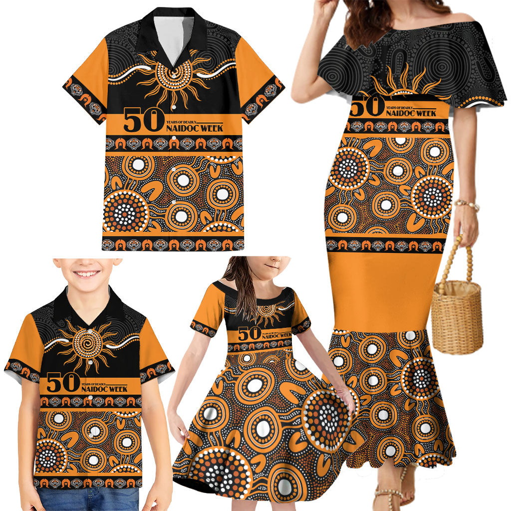 Tigers NAIDOC Week Personalised Family Matching Mermaid Dress and Hawaiian Shirt Aboriginal Torres Strait Islanders Vibe