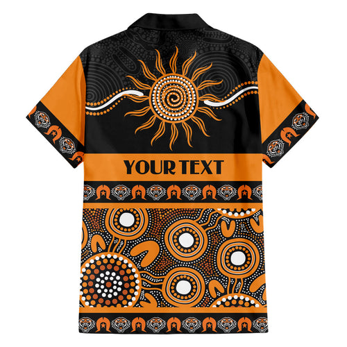 Tigers NAIDOC Week Personalised Family Matching Off The Shoulder Long Sleeve Dress and Hawaiian Shirt Aboriginal Torres Strait Islanders Vibe