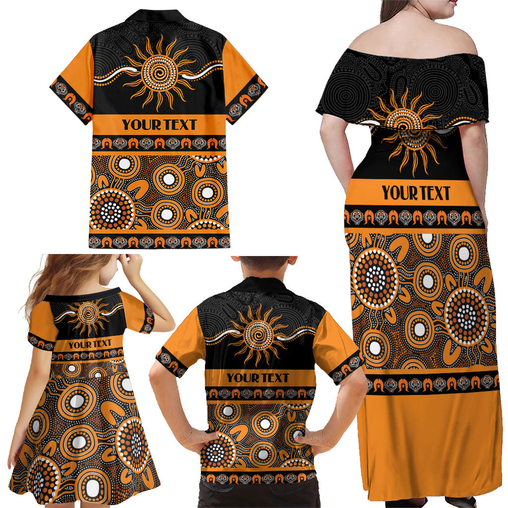 Tigers NAIDOC Week Personalised Family Matching Off Shoulder Maxi Dress and Hawaiian Shirt Aboriginal Torres Strait Islanders Vibe