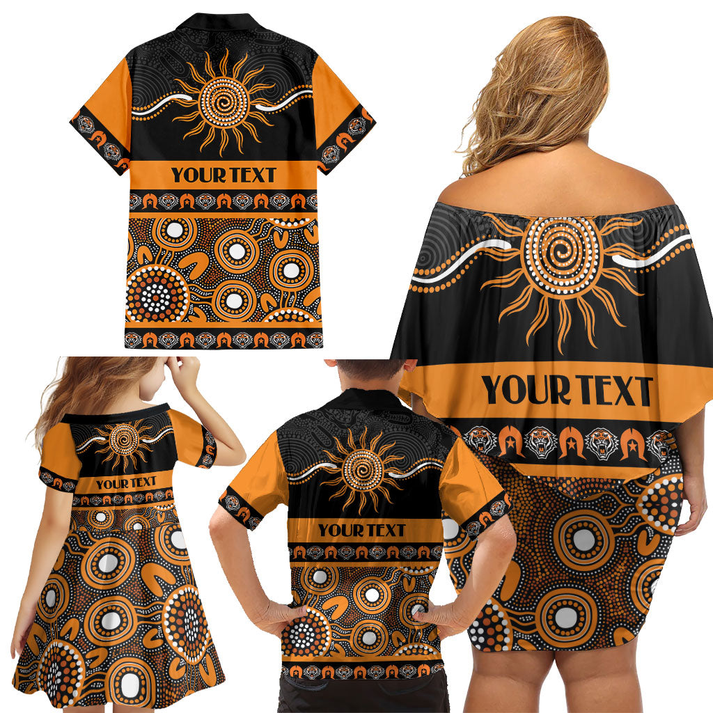 Tigers NAIDOC Week Personalised Family Matching Off Shoulder Short Dress and Hawaiian Shirt Aboriginal Torres Strait Islanders Vibe