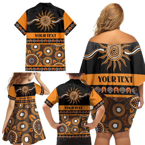 Tigers NAIDOC Week Personalised Family Matching Off Shoulder Short Dress and Hawaiian Shirt Aboriginal Torres Strait Islanders Vibe