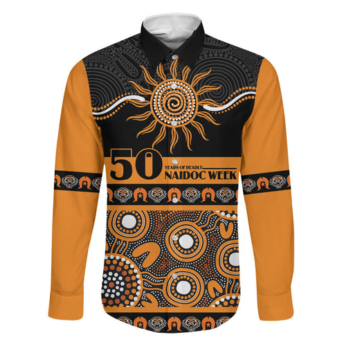 Tigers NAIDOC Week Personalised Family Matching Off Shoulder Short Dress and Hawaiian Shirt Aboriginal Torres Strait Islanders Vibe